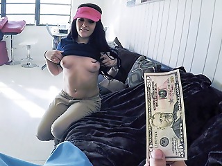 Thick Pizza Furnishing Teen Fucked Overwrought Buyer For Cash, POV