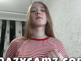 18 years age-old cute teen goes live be advisable for dramatize expunge first time watch me live on crazycamz.com