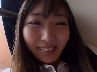 Well done and sexy Japanese schoolgirl in POV creampie fucking