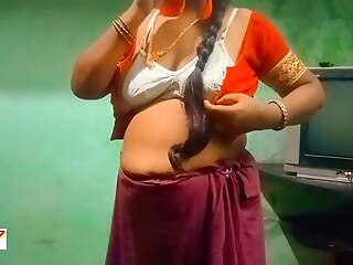 Desi Tamil teacher waverings dress