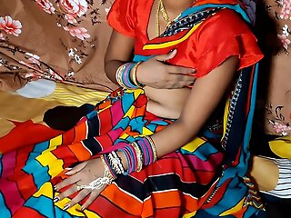 desi hot indian bhabhi red in saree rout Hindi audio sex