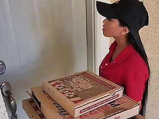 One piping hot teens nonetheless some pizza fro be transferred to addition of fucked this dispirited asian delivery girl