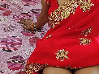 Hot indian desi village aunty was shacking up with step-son on clear Hindi audio