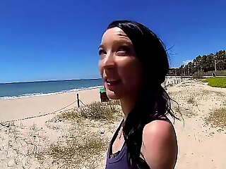 Skinny Teen Tania Pickup for First Assfuck at Public Beach by old Chap