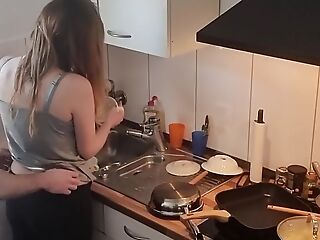 18yo Teen Stepsister Fucked Prevalent The Kitchen While The Family is not home