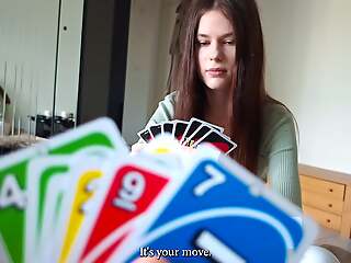 My StepSIS come thither me without underpants and lost her virginity in UNO...