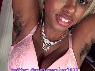 Big Spoils Ebony Teen Farting Virgule Dad Horny Face and Hairy Armpits Smell