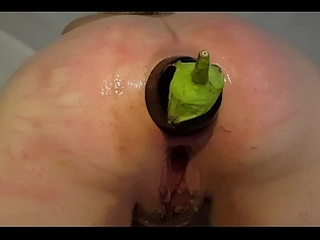 Huge veg insertion in teen bbw ass