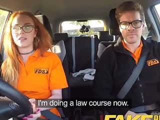 Fake driving school nerdy ginger in force age teenager drilled to creampie agonorgasmos